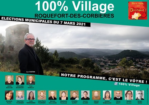 Soutien d’Occitanie Pais Nostre à la liste “100 % village à Roquefort-des-Corbières (élection locale après invalidation de 2020)