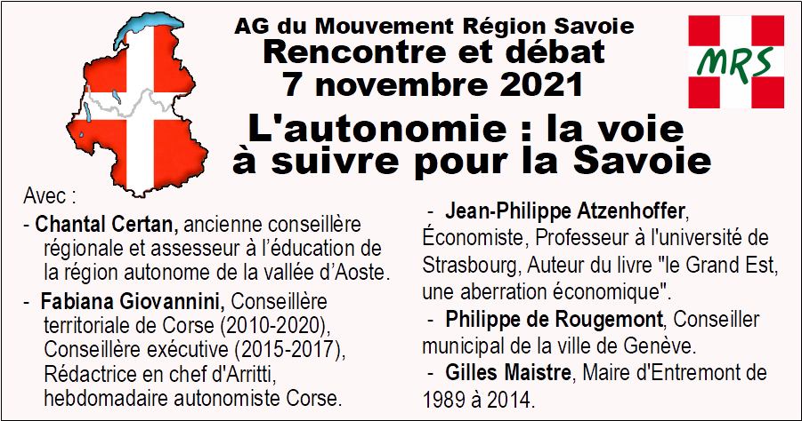 L'autonomie en débat à Menthonnex-en-Bornes avec le mouvement "Région Savoie"