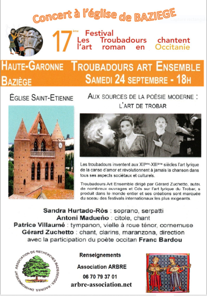 17ème festival «Les Troubadours Chantent l’Art Roman en Occitanie »