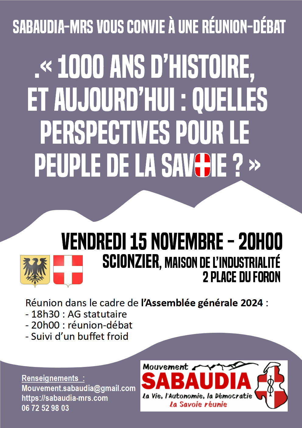 ( 73/74 ) 1000 ans d’histoire, quelles perspectives pour le  peuple de la Savoie ?