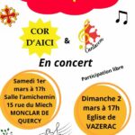 (82)  ANAP Quercy a le plaisir de vous inviter à 2 concerts