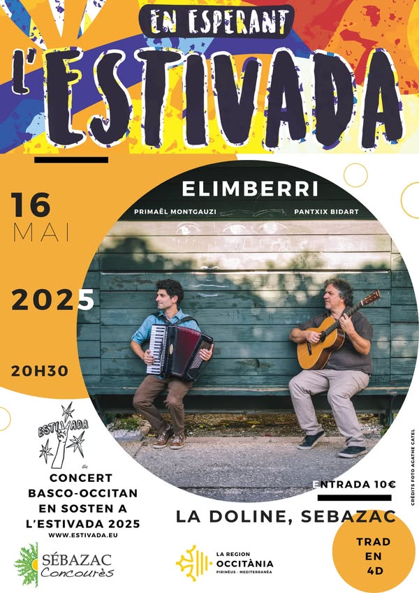 vendredi 16 mai 20h30, concert en soutien à l'Estivada !