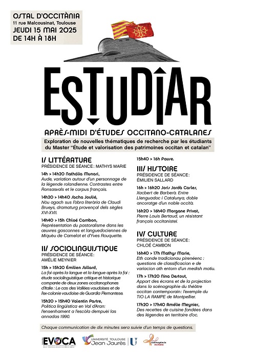 Après-midi d’études occitano-catalanes à l'Ostal d'Occitania, salle Perbosc.