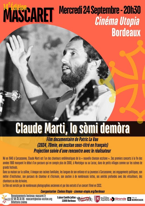 (33)Festival Macaret : Documentaire de Patric La Vau sur Claude Marti