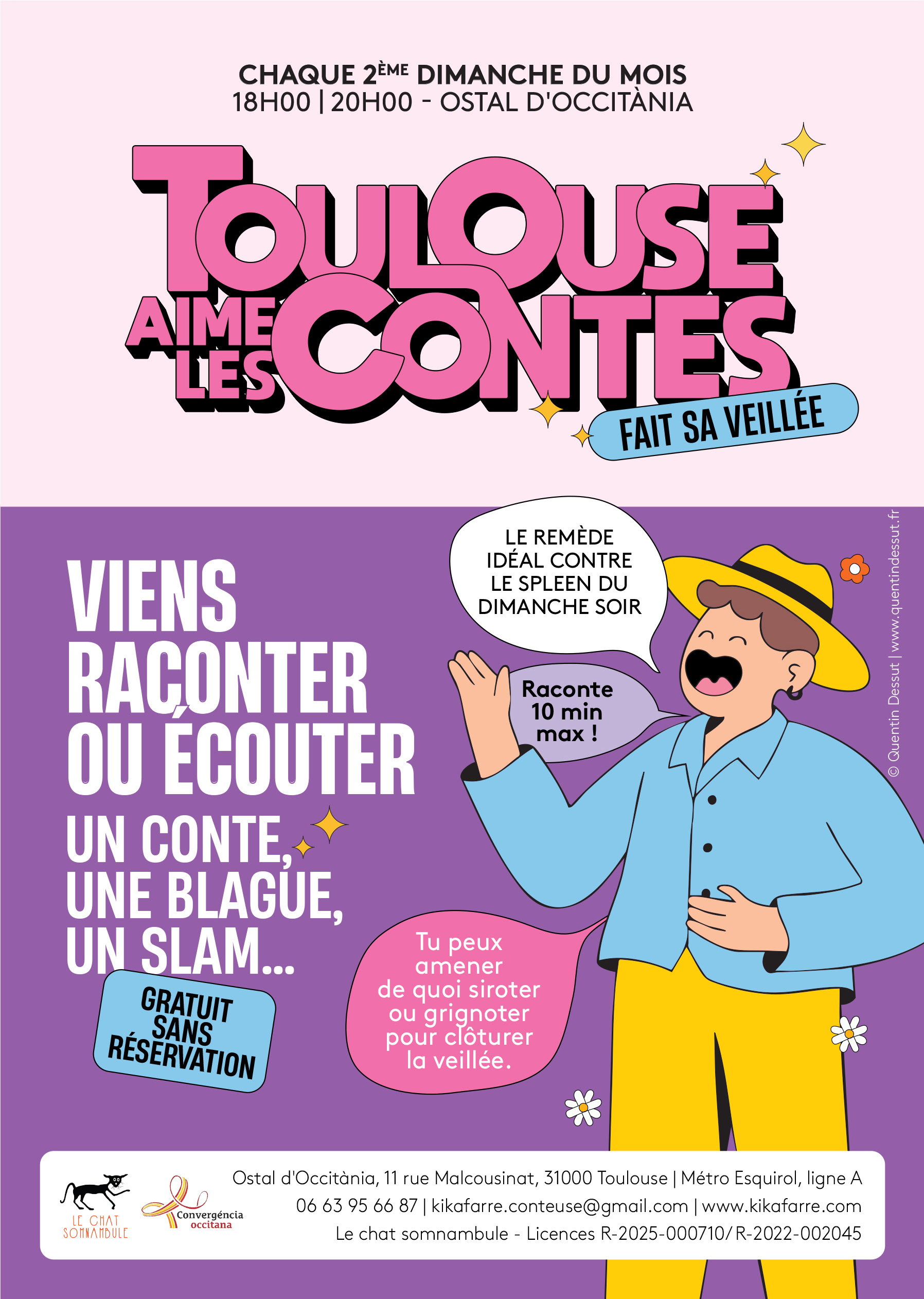 Dimanche 18 octobre de 18h à 20h, seconde veillée de la saison 2025/2026 de Toulouse aime les contes
