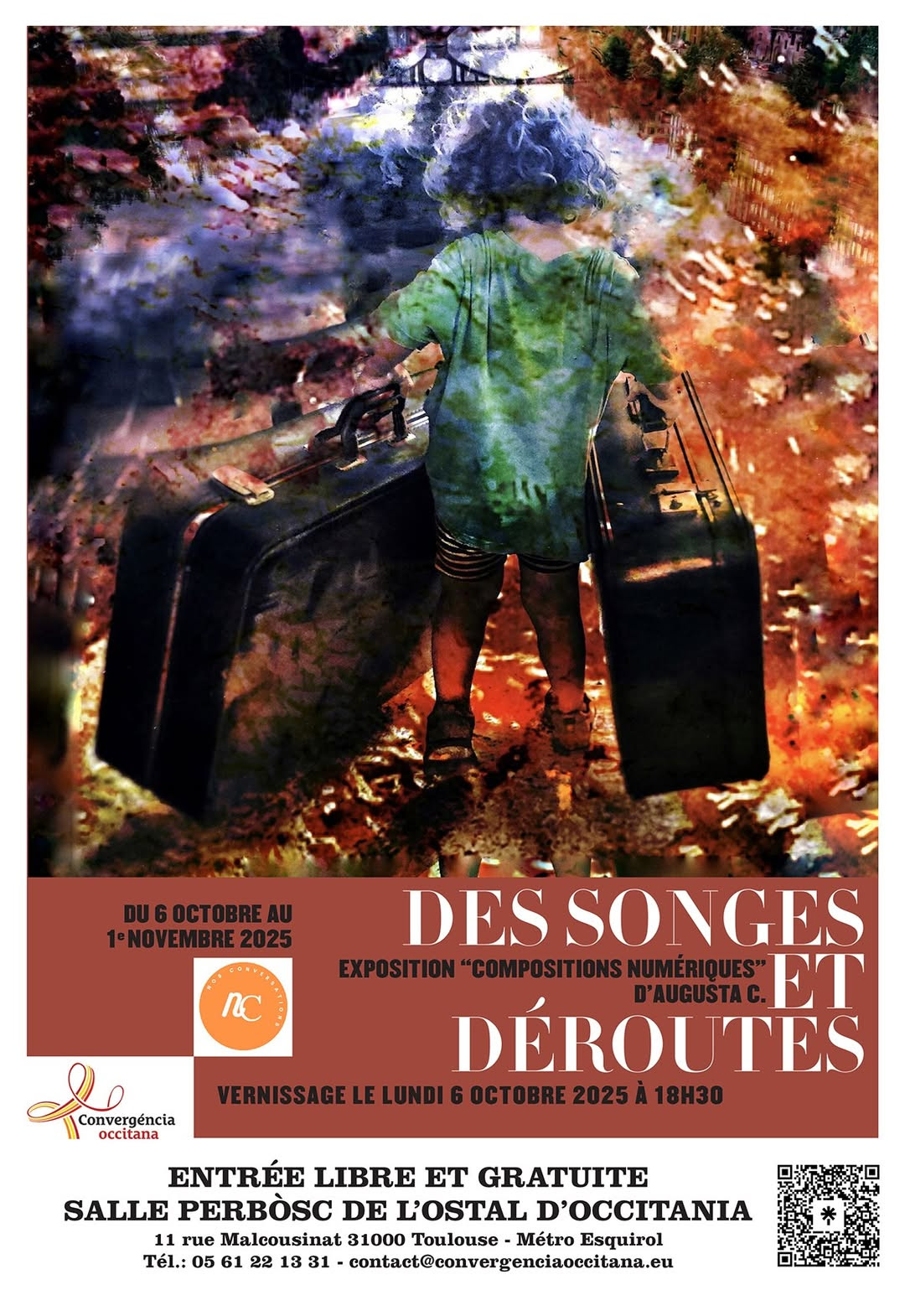 Augusta C. expose à l'Ostal d'Occitania du 6 octobre au 1e novembre 2025. Vernissage le 6 octobre à 18h30