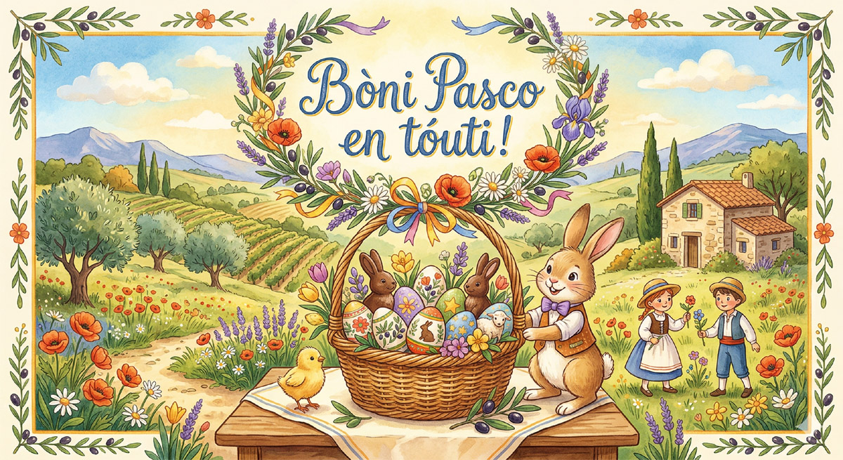 Lis iòu de Pasco (extrait de l&rsquo;Armana prouvençau, 1890).