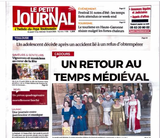 – 31 – LES MÉDIÉVALES DE CADOURS À L’HONNEUR !